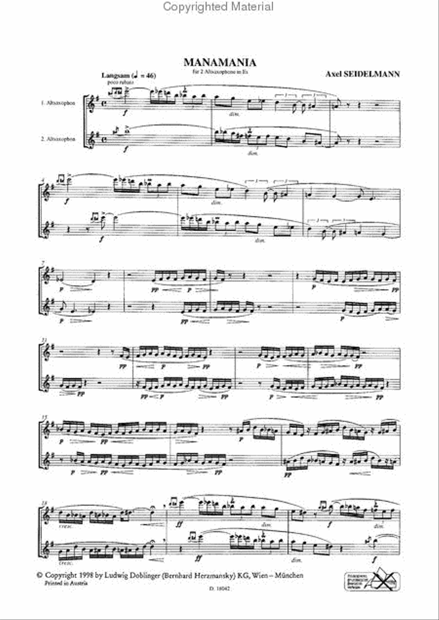 Manamania I Score and Part scores gallery preview page 2