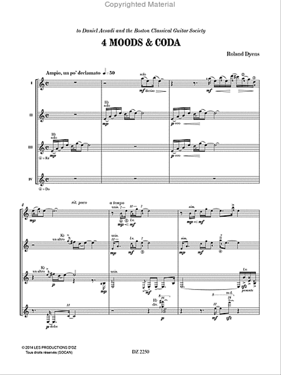 4 Moods & Coda Guitar Ensemble scores gallery preview page 2