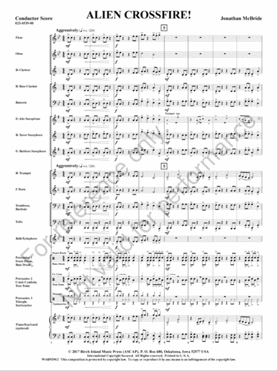 Alien Crossfire! Concert Band scores gallery preview page 4
