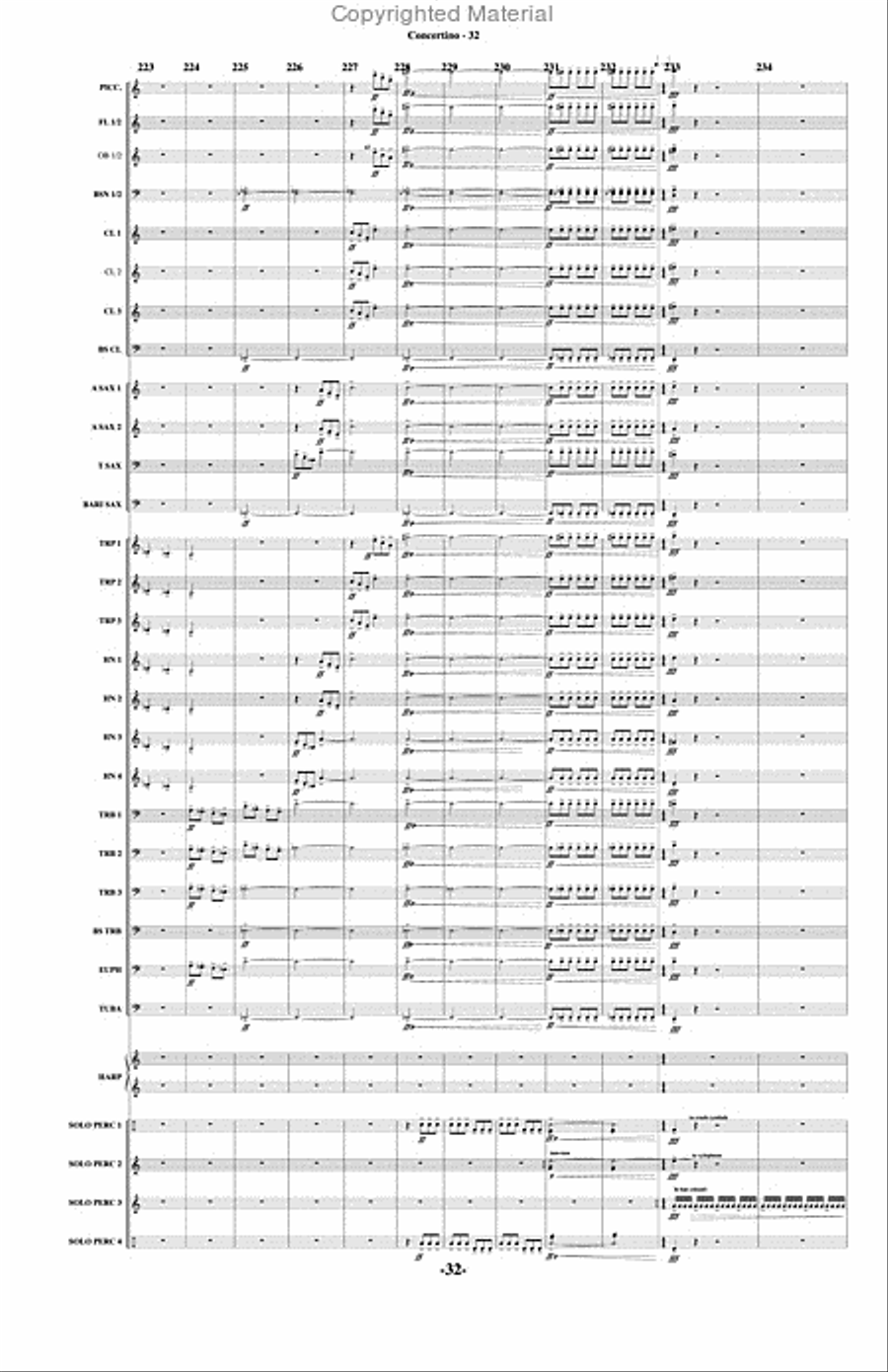 Concertino for 4 Percussion Concertino for 4 Percussion Concert Band scores gallery preview page 33