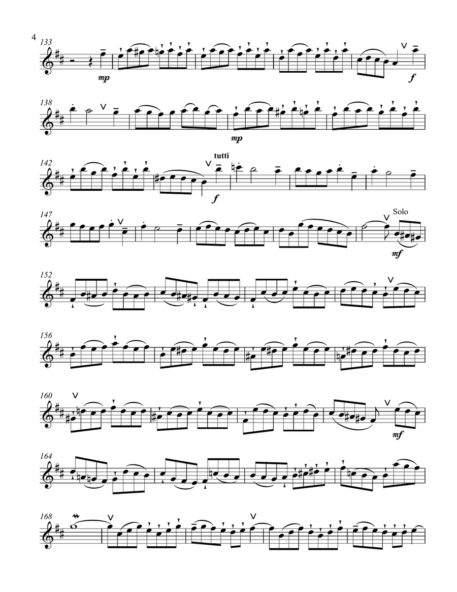 Bach Suite # 2 in B minor for flute & strings Chamber Orchestra scores gallery preview page 4