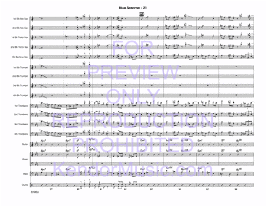 Blue Sesame Blue Sesame Jazz Ensemble scores gallery preview page 22