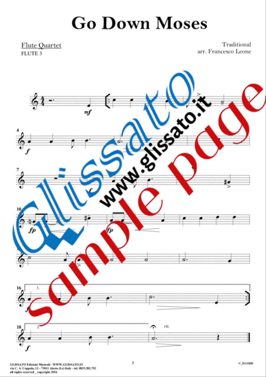8 Gospels & Spirituals - Flute quartet (parts) image number null