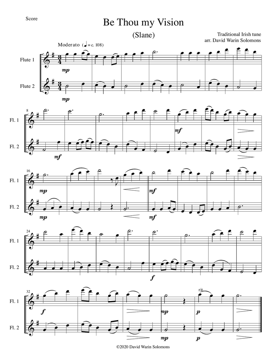 6 Hymns arranged for 2 flutes Flute Duet scores gallery preview page 5