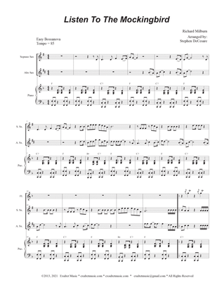 Listen To The Mockingbird (Duet for Soprano and Alto Saxophone)