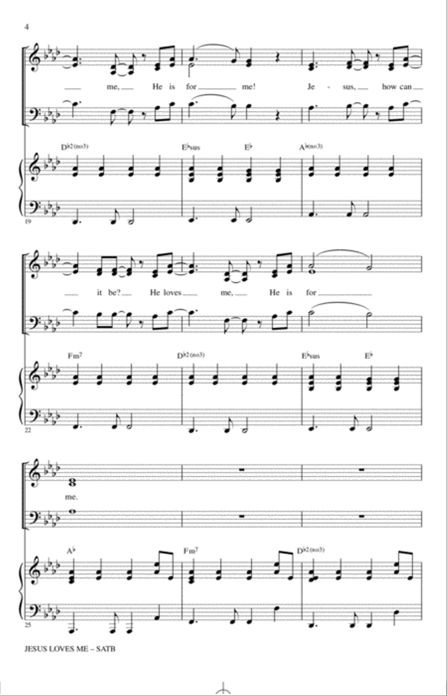 Jesus Loves Me Jesus Loves Me 4-Part scores gallery preview page 3