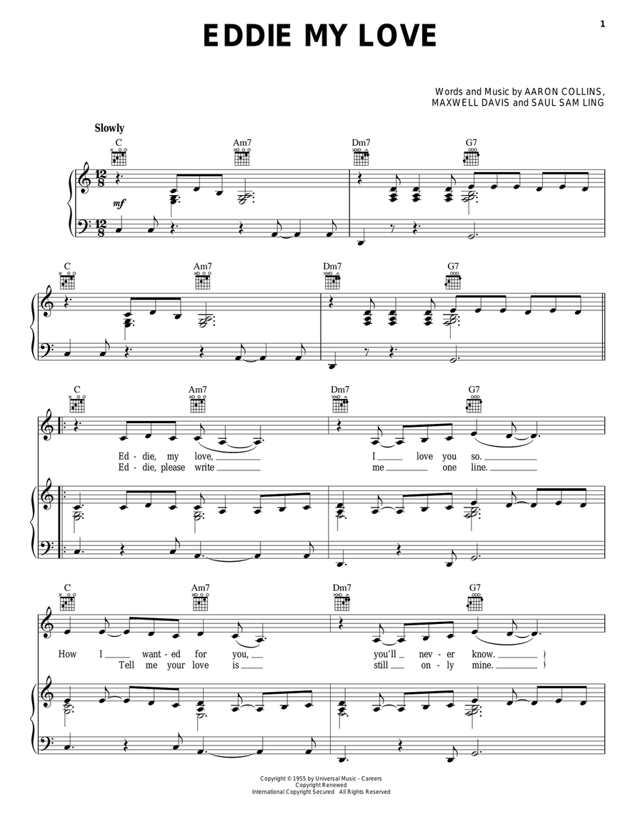 Eddie My Love Acoustic Guitar scores gallery preview page 1