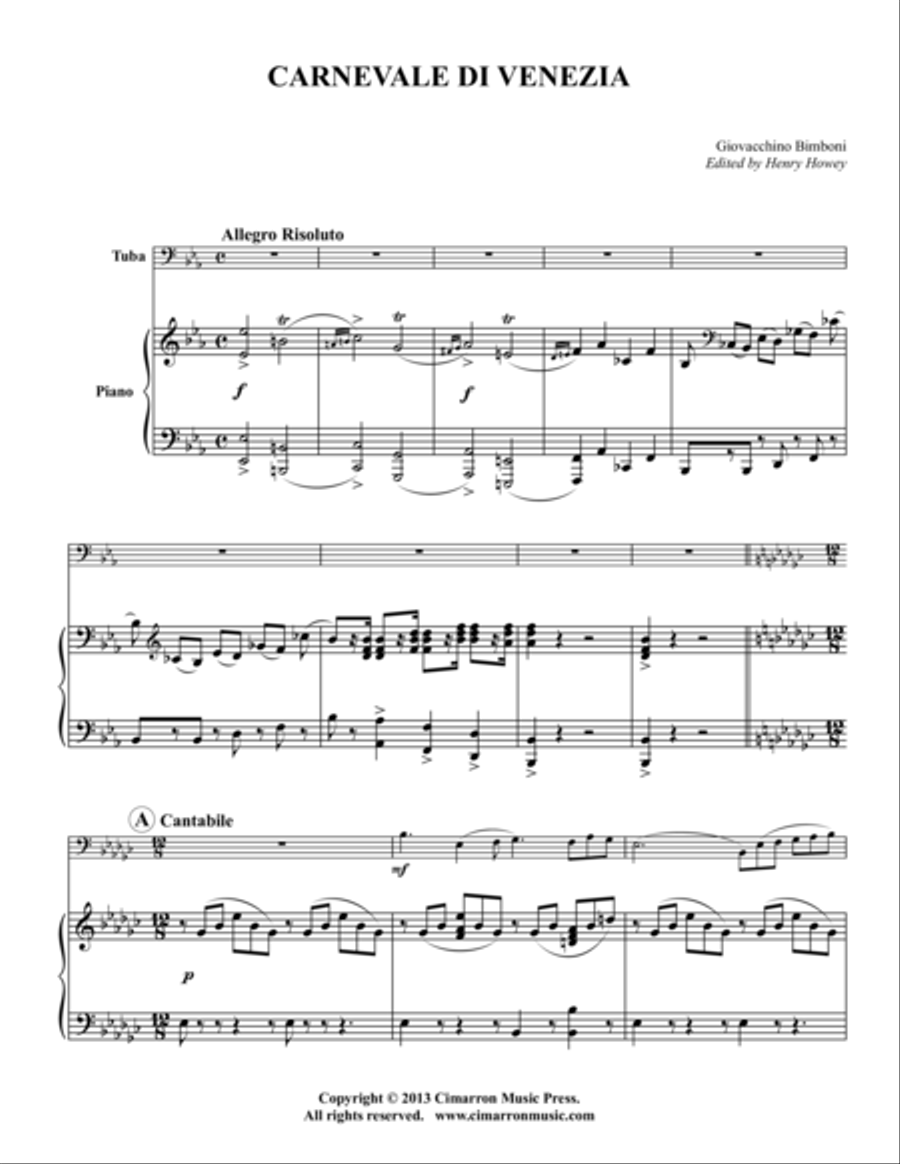 Carnevale di Venezia Tuba scores gallery preview page 1