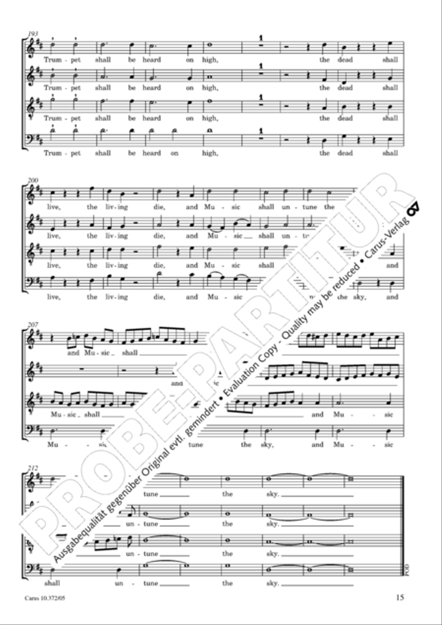 Ode for St. Cecilias Day 4-Part scores gallery preview page 16