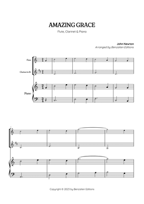Amazing Grace • super easy flute and clarinet sheet music with piano accompaniment