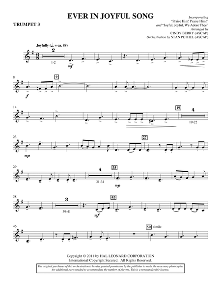 Ever In Joyful Song - Bb Trumpet 3