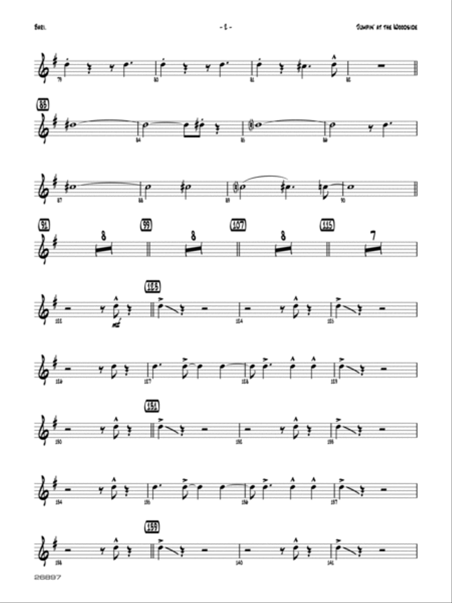 Jumpin' at the Woodside: E-flat Baritone Saxophone Jazz Ensemble scores gallery preview page 2