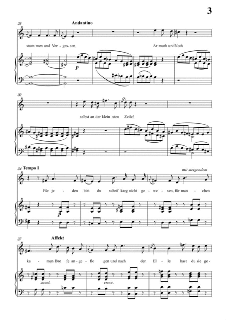 Schubert-Epistel(Herrn Joseph Spaun) in f minor,D.749,for Vocal and Piano Voice scores gallery preview page 4