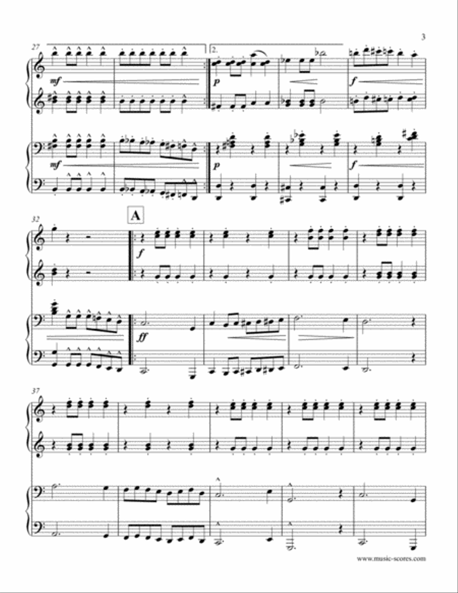 Entry of the Gladiators - Piano Duet Piano Duet scores gallery preview page 3