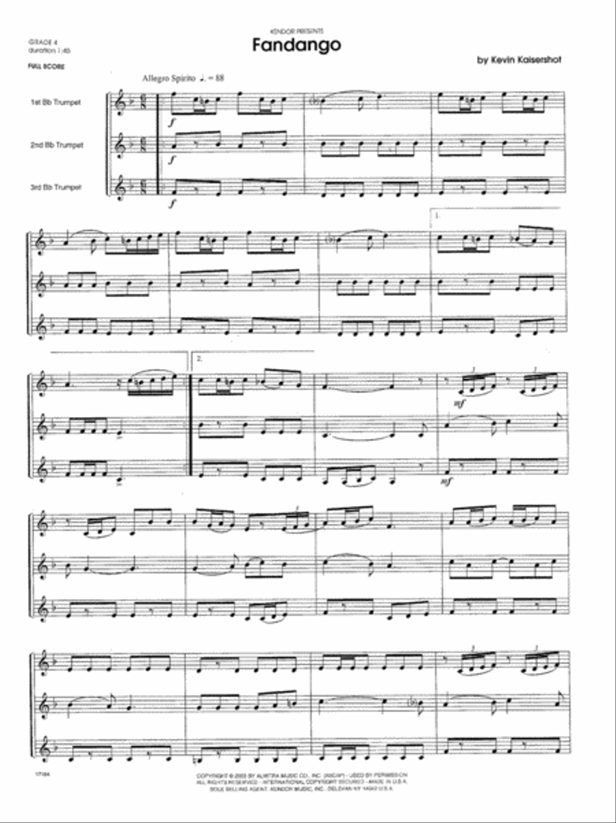 Fandango Trumpet Trio scores gallery preview page 2