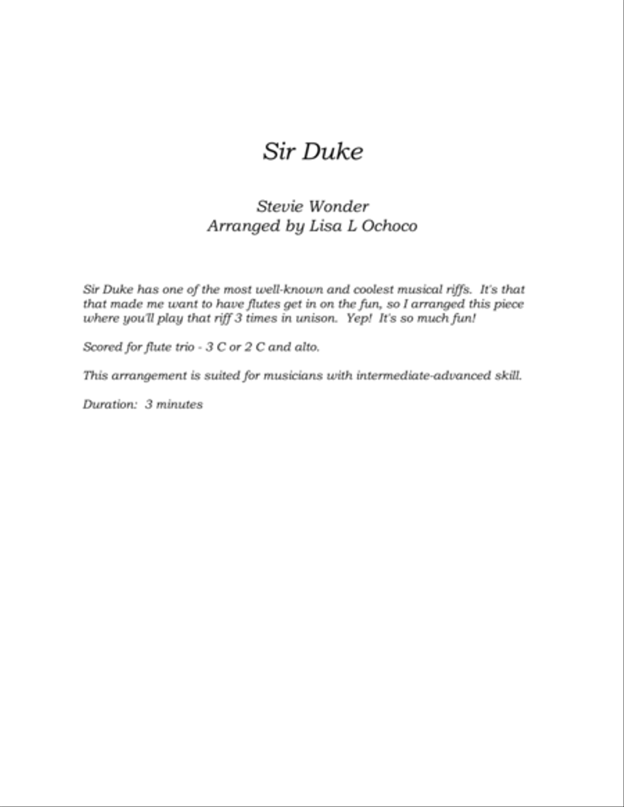Sir Duke Sir Duke Flute Trio scores gallery preview page 4