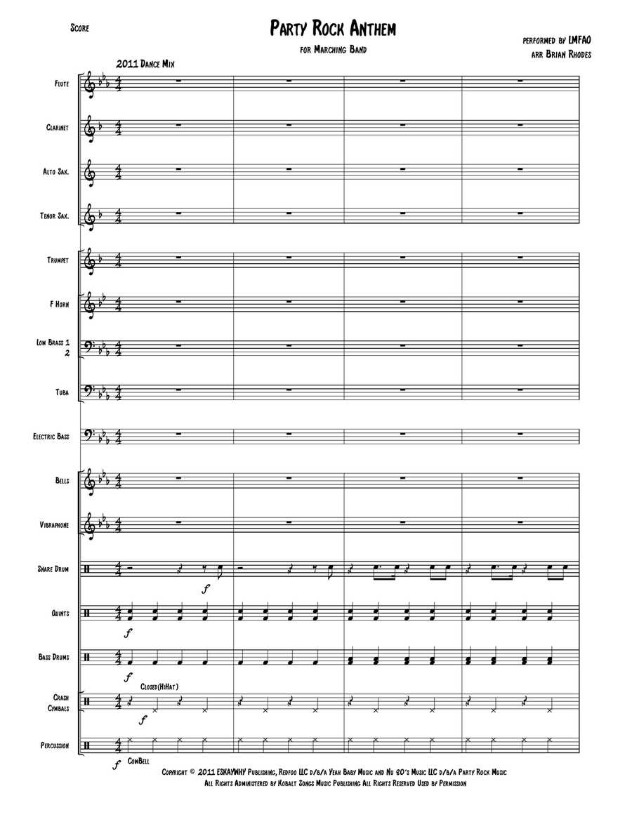 Party Rock Anthem Party Rock Anthem Marching Band scores gallery preview page 2