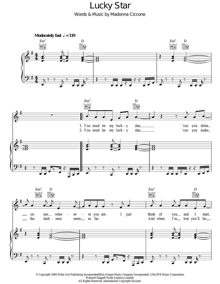 Lucky Star Guitar scores gallery preview page 1
