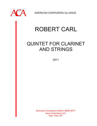 Book cover for [Carl] Quintet for Clarinet and Strings