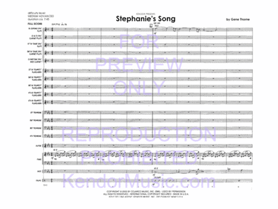Stephanie's Song (Full Score)