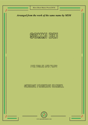Book cover for Handel-Sommi Dei,for Violin and Piano