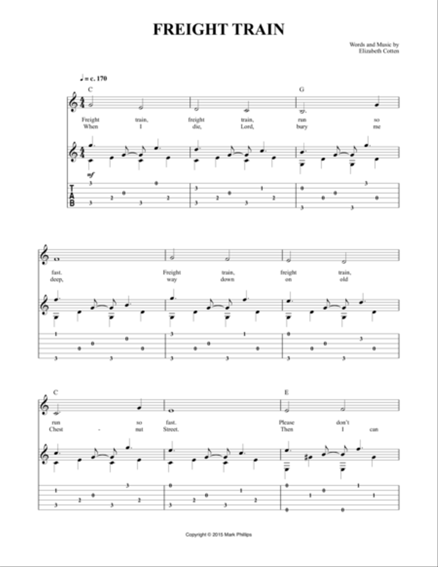 Freight Train Freight Train Acoustic Guitar scores gallery preview page 1