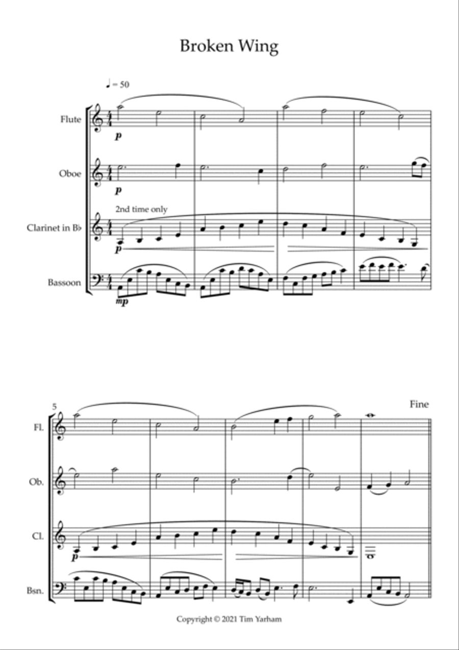 Broken Wing Woodwind Quartet scores gallery preview page 2