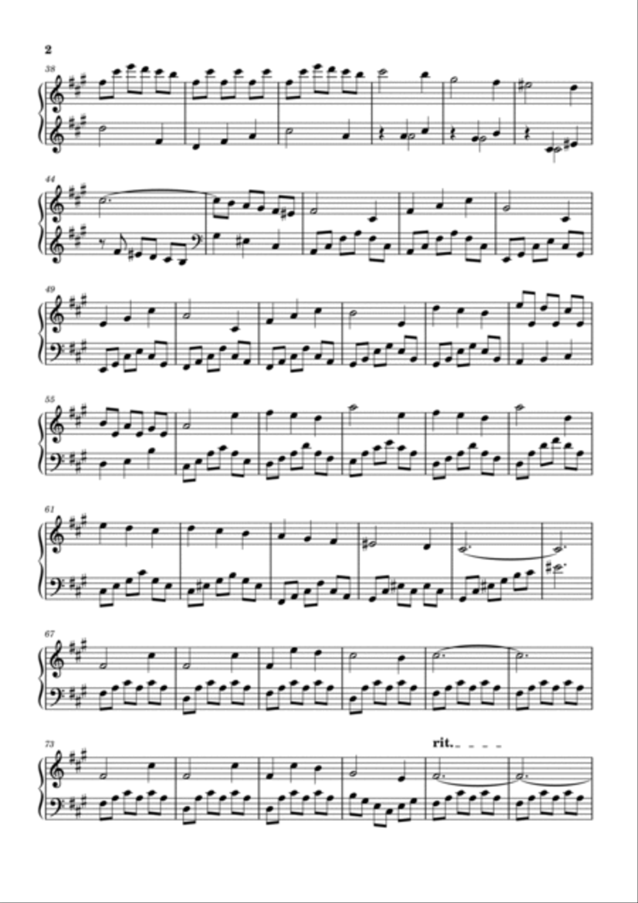 Piano piece for beginners in F# minor Easy Piano scores gallery preview page 2