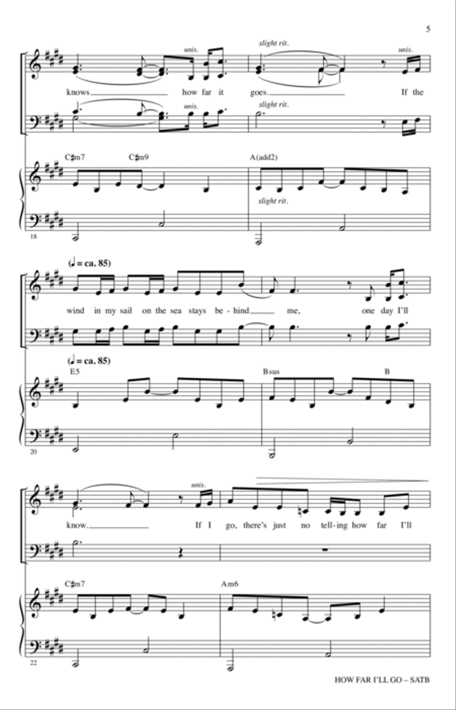 How Far I'll Go (from Moana) (arr. Ed Lojeski) 4-Part scores gallery preview page 4