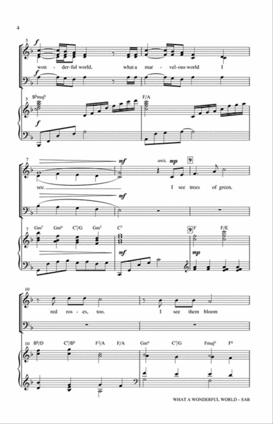 What a Wonderful World 3-Part scores gallery preview page 3