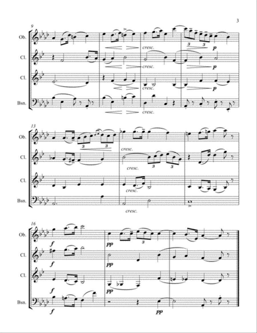 Feuillet d'Album Woodwind Quartet scores gallery preview page 3
