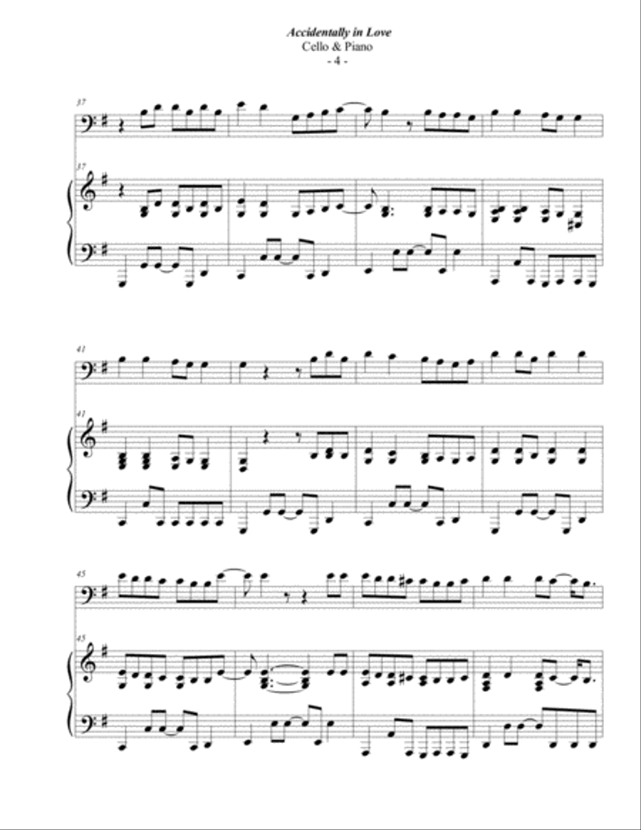 Accidentally In Love Piano scores gallery preview page 4