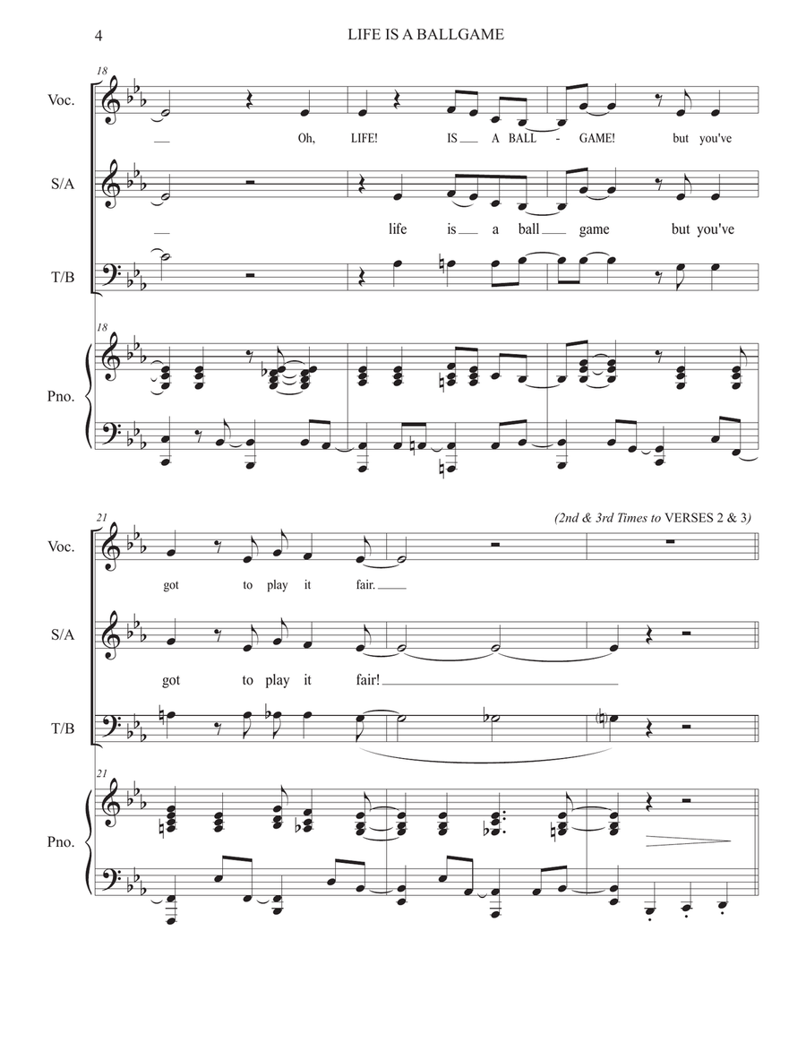 Life is a Ballgame Choir scores gallery preview page 4