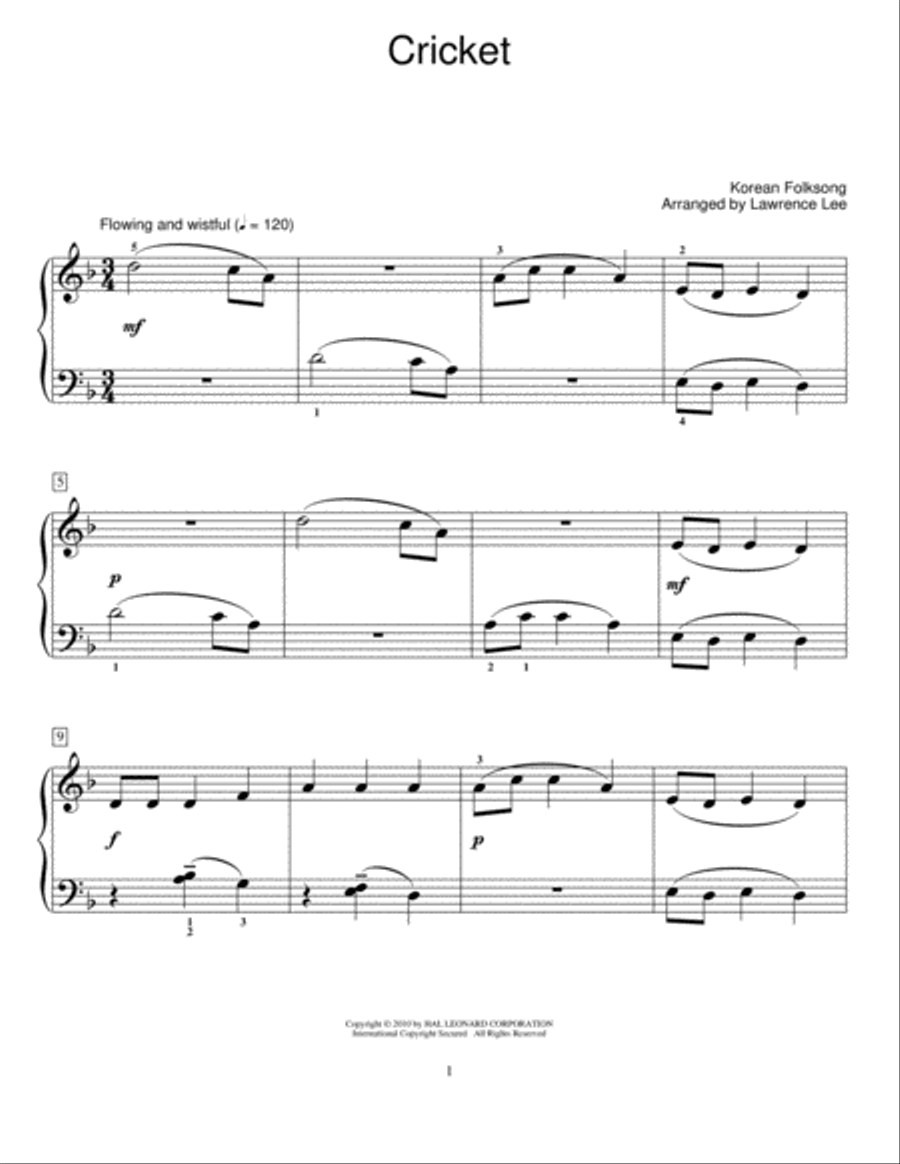 Cricket Cricket Piano Method scores gallery preview page 1