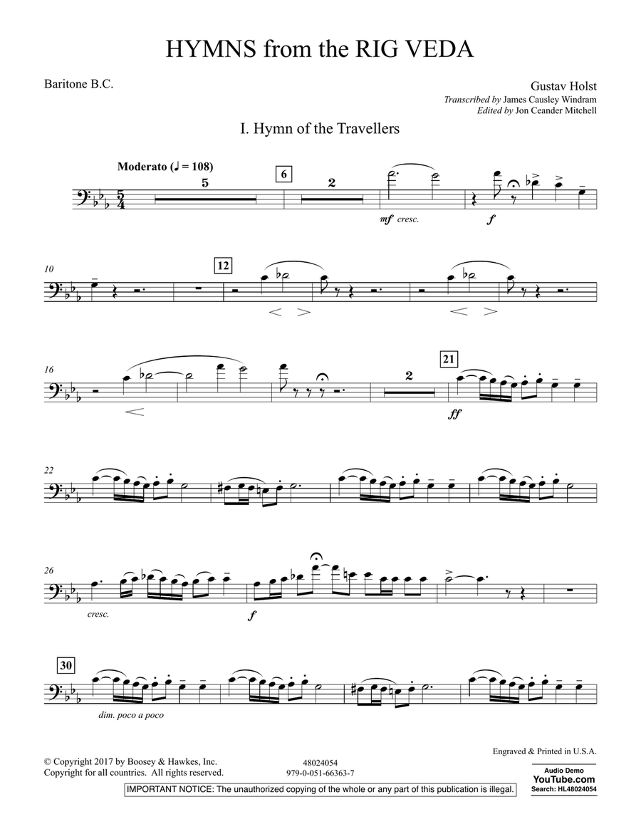 Hymns from the Rig Veda - Baritone B.C.