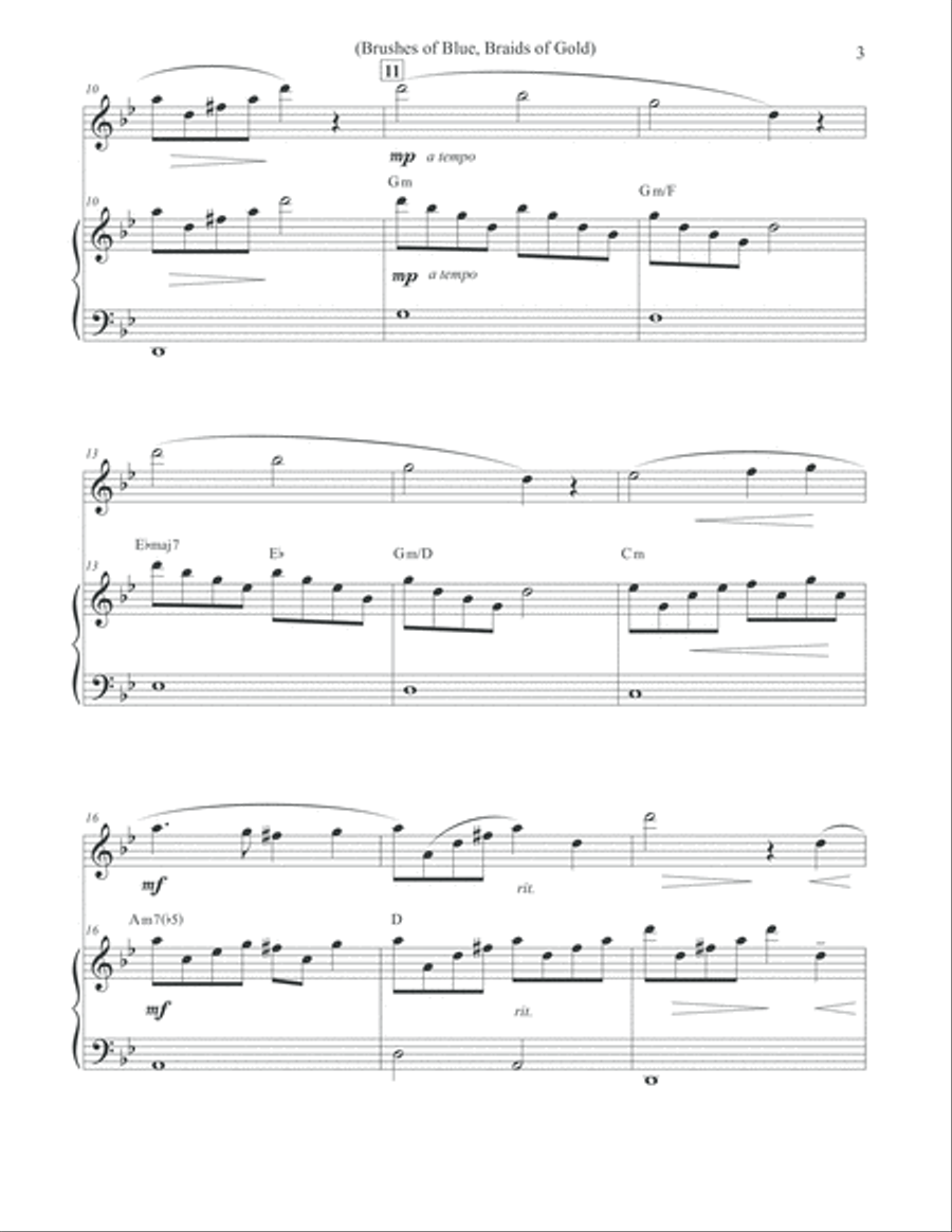 Brushes of Blue, Braids of Gold - Flute and Piano Flute Solo scores gallery preview page 3