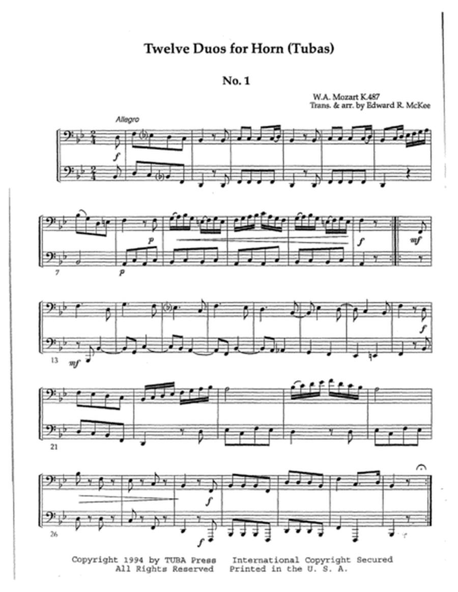 Twelve Duos for Horn