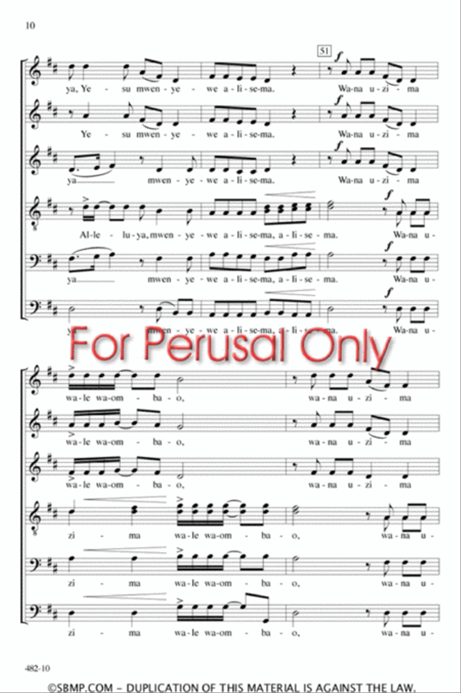 Wana Baraka - SSATBB Octavo A Cappella scores gallery preview page 9