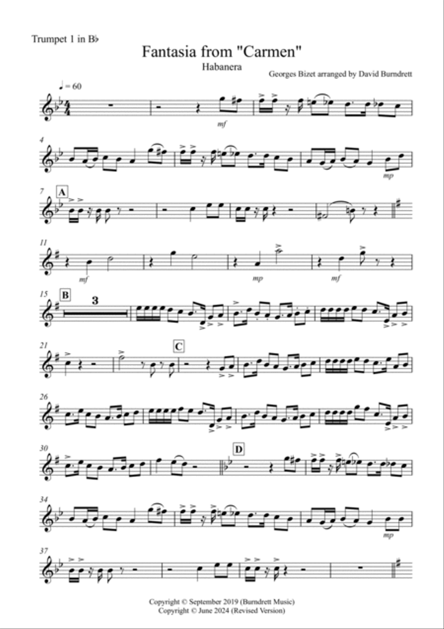 Habanera (Fantasia from Carmen) for Trumpet Trio Trumpet Trio scores gallery preview page 5