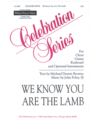 Book cover for We Know You Are the Lamb