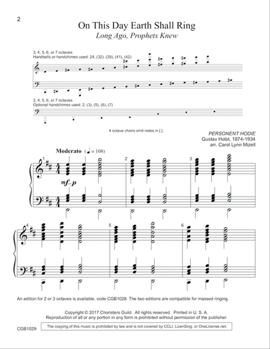 On This Day Earth Shall Ring (3-7 octaves) Handbell Choir scores gallery preview page 3
