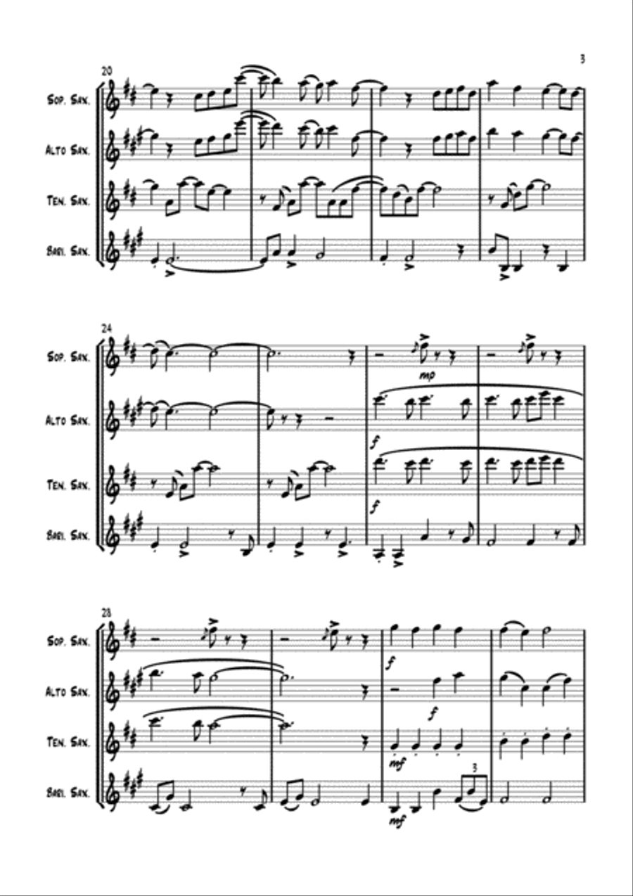 Lucky Lucky Saxophone Quartet scores gallery preview page 4