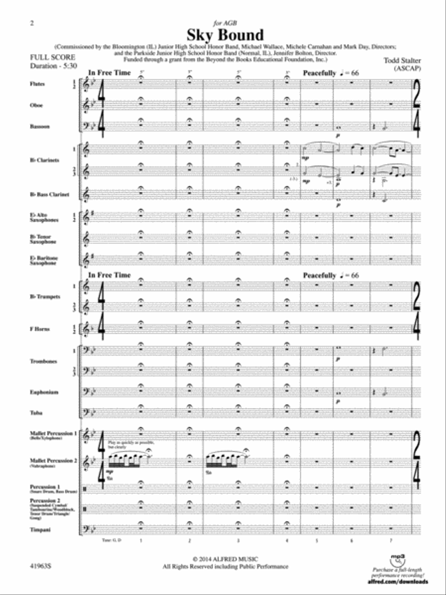 Sky Bound: Score Concert Band scores gallery preview page 2