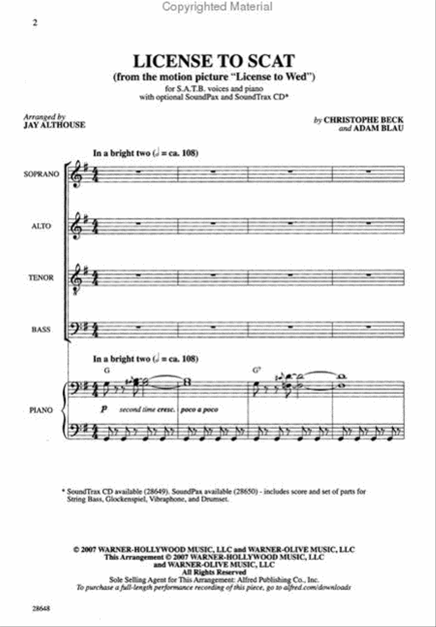 License to Scat 4-Part scores gallery preview page 2