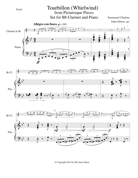 Whirlwind by Chabrier for clarinet solo with piano image number null