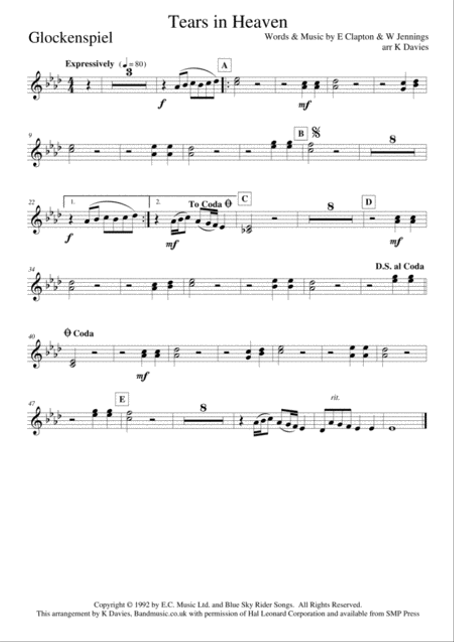Tears In Heaven Small Ensemble scores gallery preview page 6