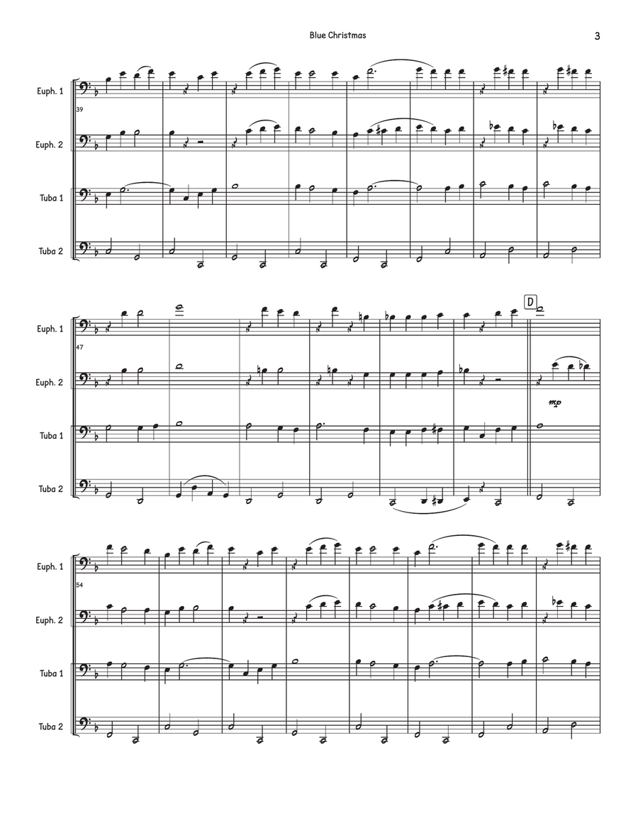 Blue Christmas Brass Quartet scores gallery preview page 3
