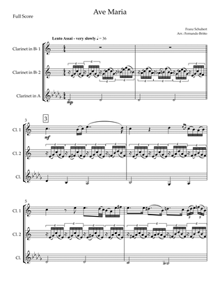 Ave Maria (Franz Schubert) for Clarinet Trio