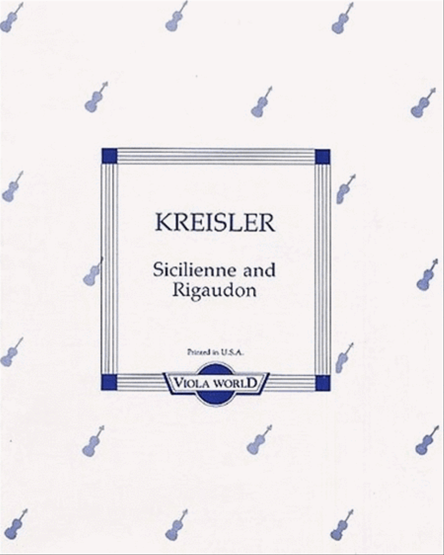 Kreisler - Sicilienne And Rigaudon Viola/Piano Piano Accompaniment scores gallery preview page 1