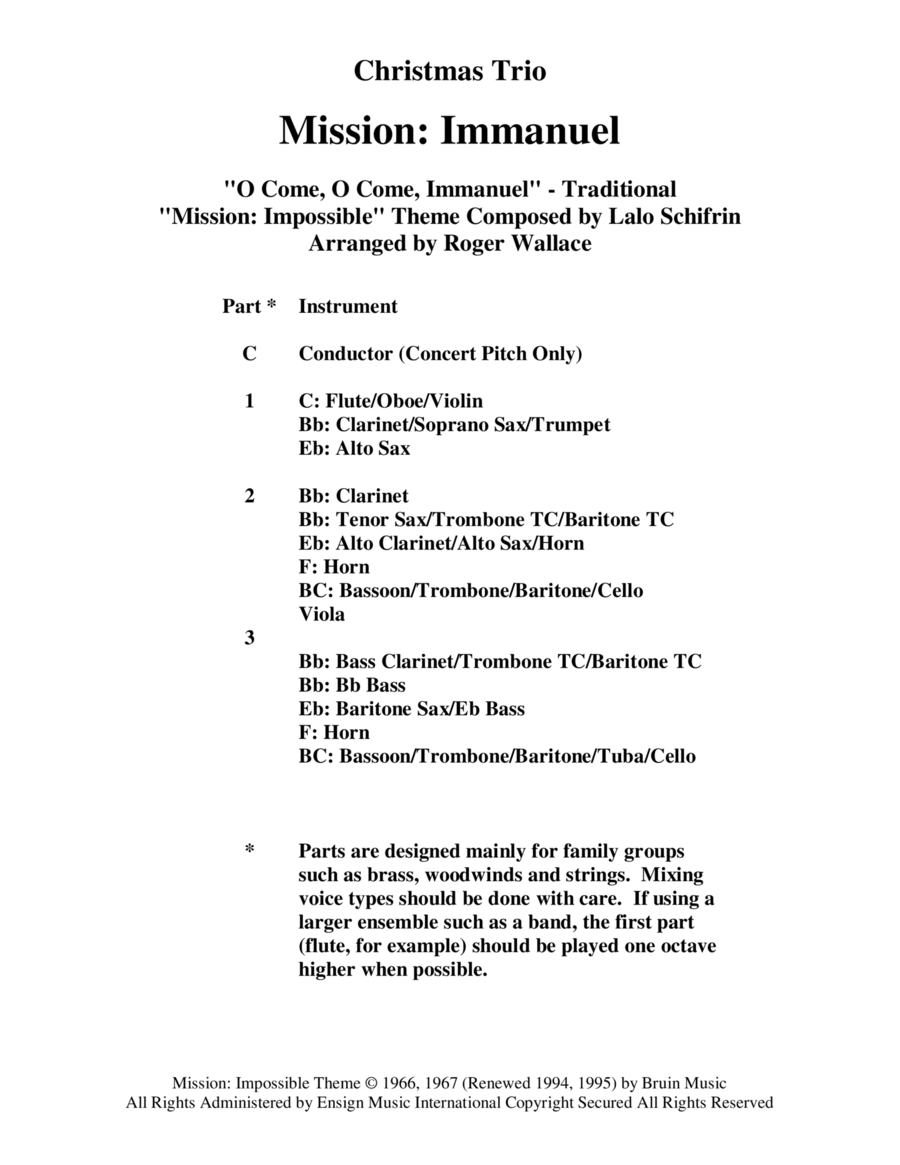 Mission: Impossible Theme Brass Trio scores gallery preview page 1